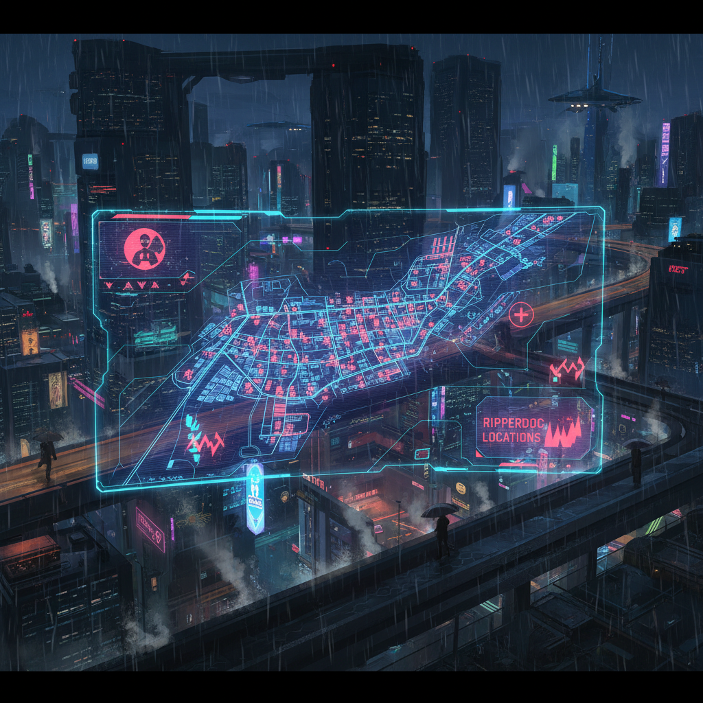 Cyberpunk 2077 Ripperdoc Locations Map Guide
